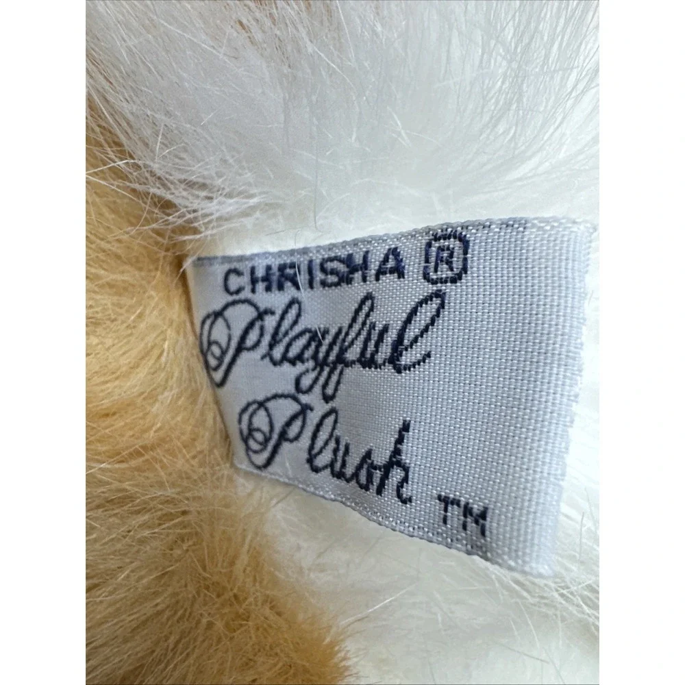VTG 1988 Chrisha Playful Plush Realistic Orange House Cat 13